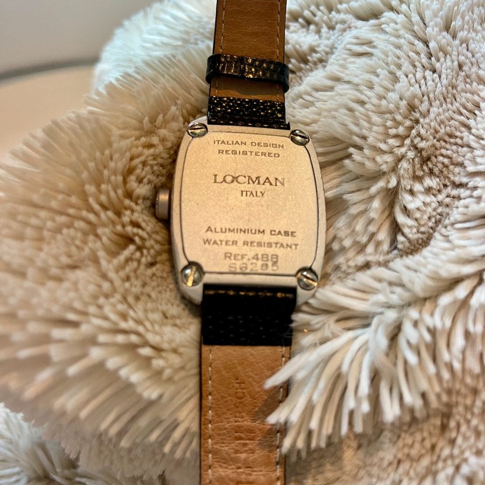 LOCAMAN Watch with pave diamonds and leather strap - Picture 4 of 4